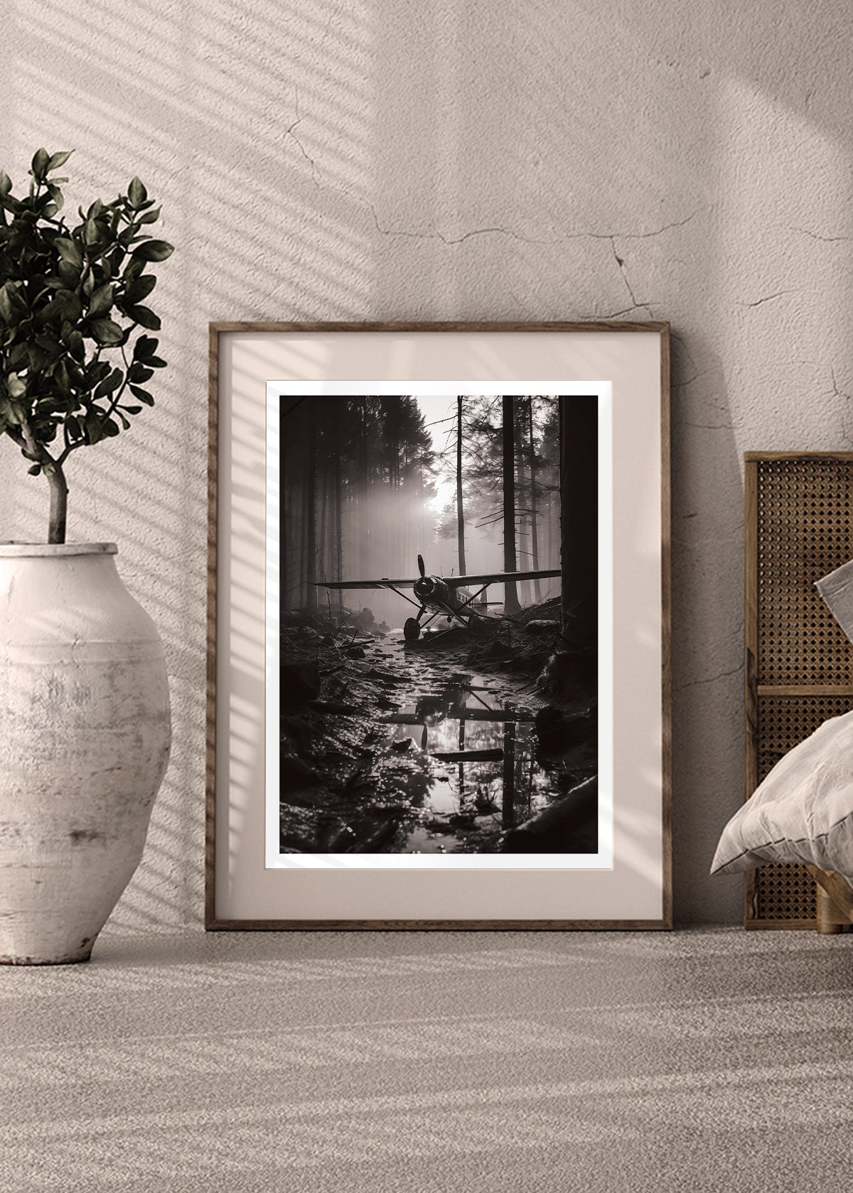 Forest plane Svartvit