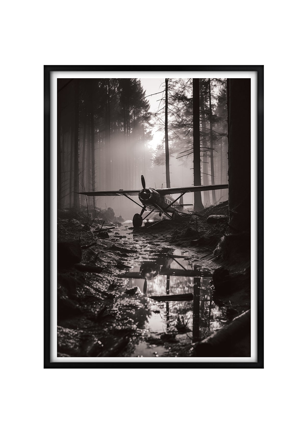 Forest plane Svartvit