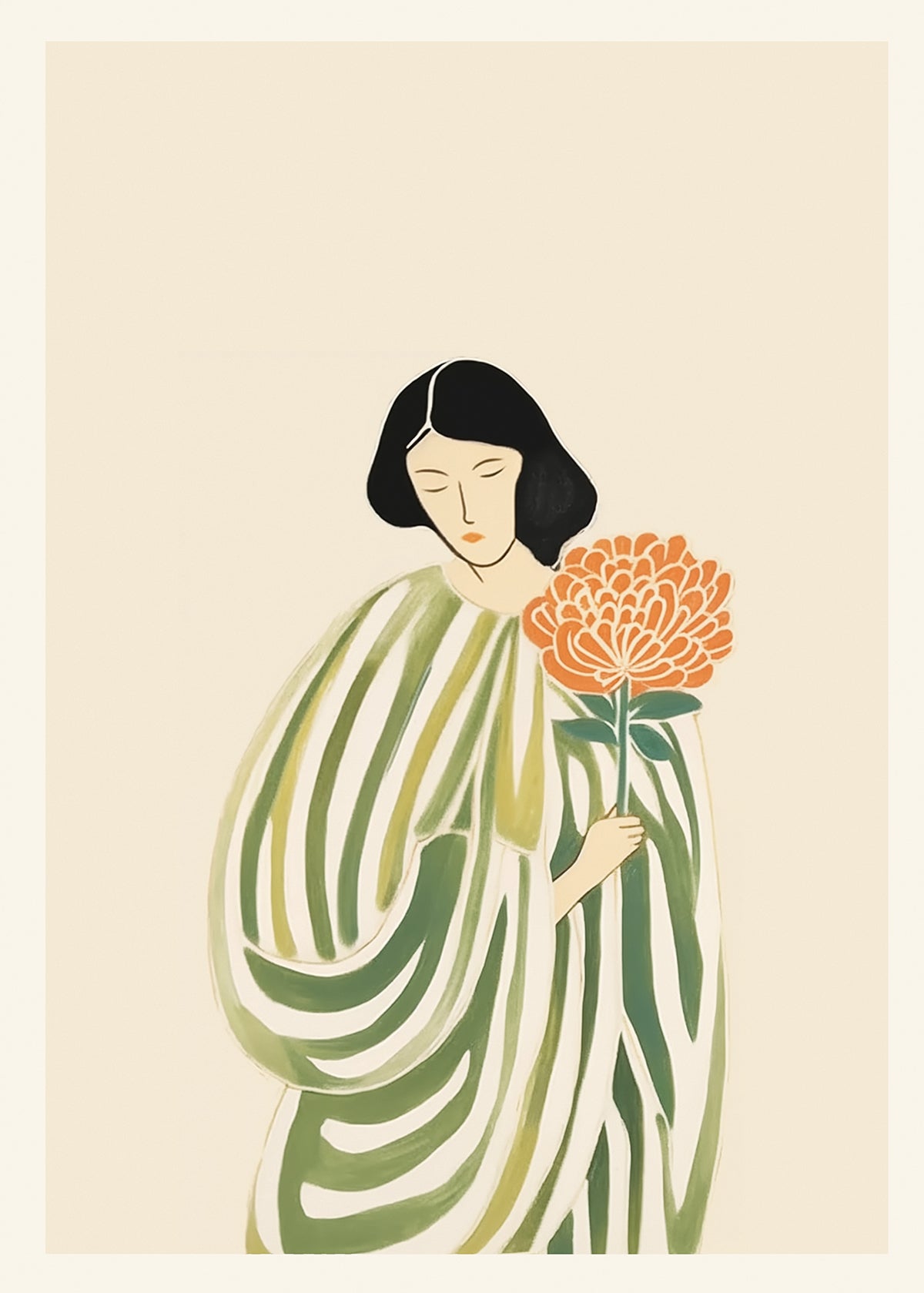 Lady holding flower